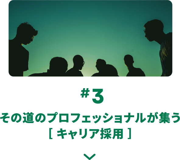 #3 その道のプロフェッショナルが集う［ キャリア採用 ］