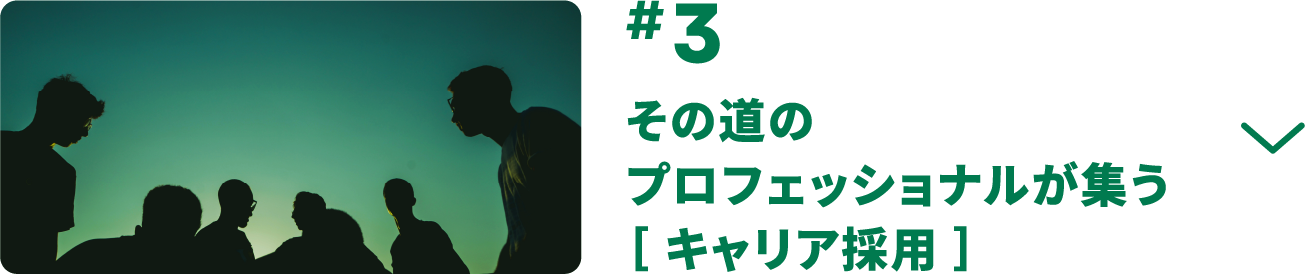 #3 その道のプロフェッショナルが集う［ キャリア採用 ］