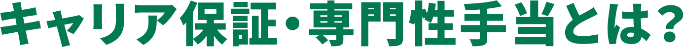 キャリア保証・専門性手当とは？