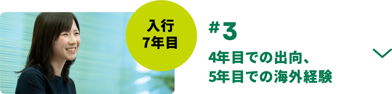 #3 4年目での出向、5年目での海外経験 入行7年目