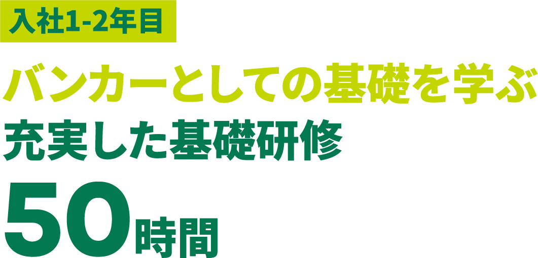 入社1-2年目 バンカーとしての基礎を学ぶ充実した基礎研修50時間