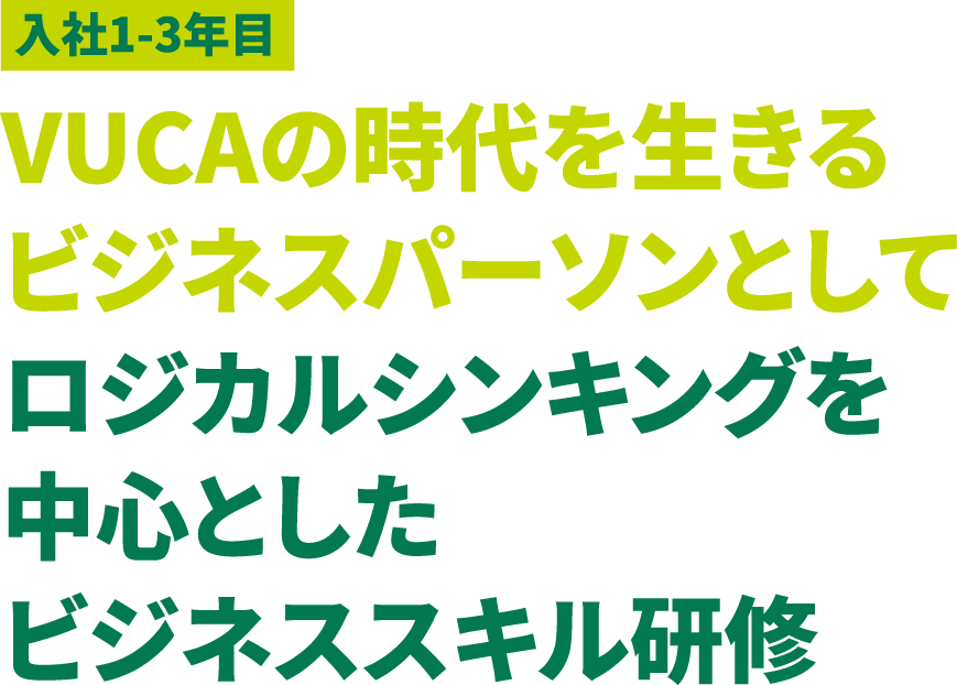 入社1-3年目 VUCAの時代を生きるビジネスパーソンとしてロジカルシンキングを中心としたビジネススキル研修
