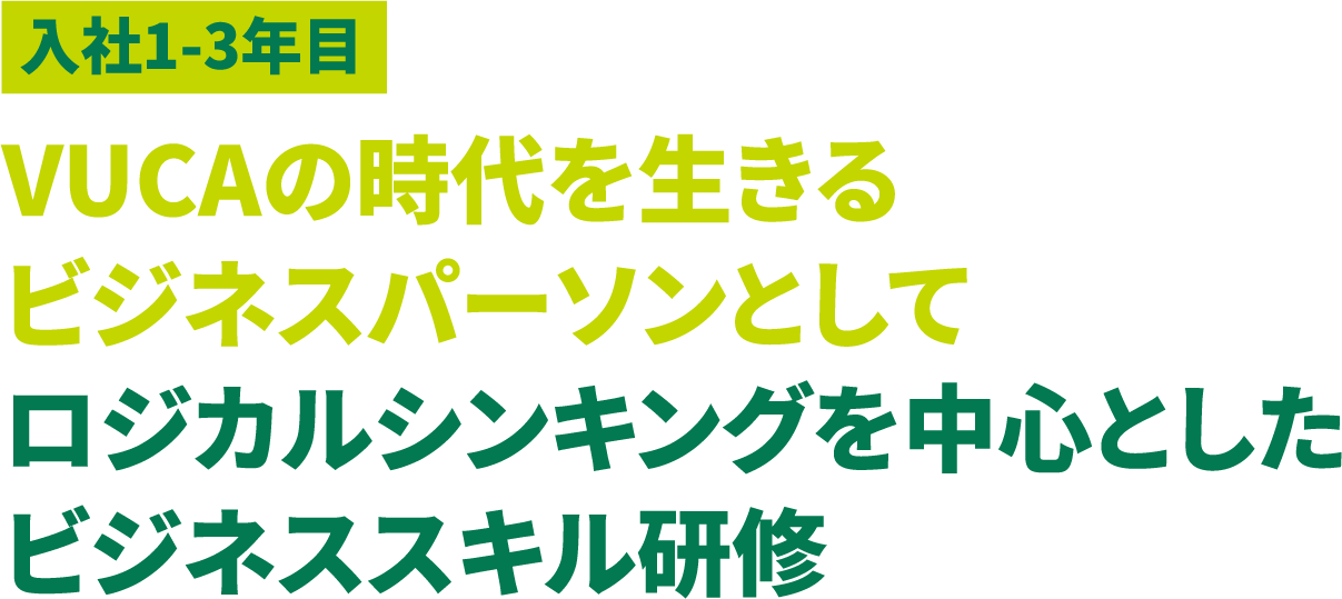 入社1-3年目 VUCAの時代を生きるビジネスパーソンとしてロジカルシンキングを中心としたビジネススキル研修
