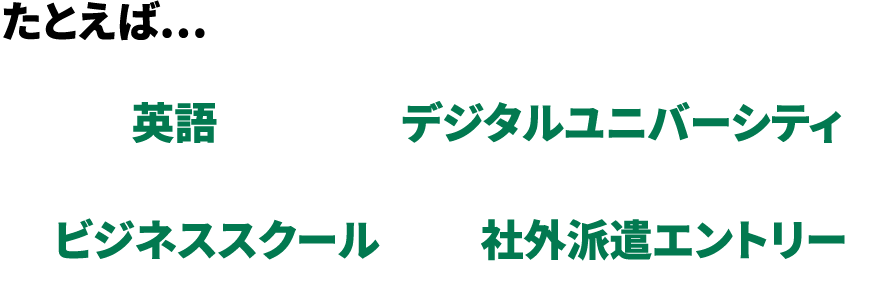 たとえば… 英語 デジタルユニバーシティ ビジネススクール 社外派遣エントリー